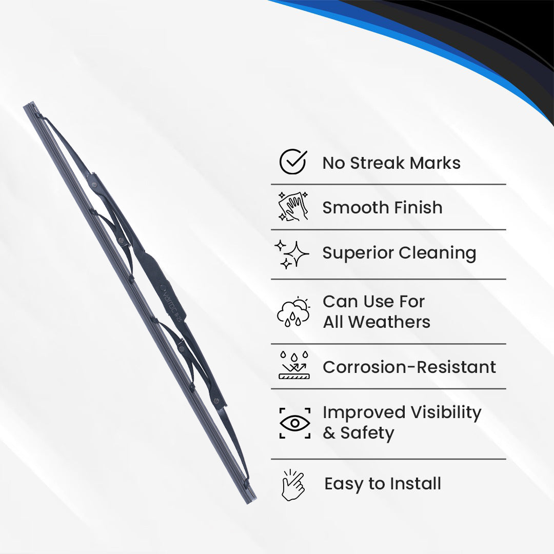 Wiper Blade, 9 mm U Hook, 406 mm/16 inches, Passenger & Driver Side -WIPB-UNIV-UH16