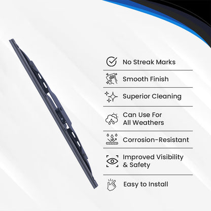 Wiper Blade 9 mm U Hook, 305 mm 12 inches, Passenger & Driver Side -WIPB-UNIV-UH12