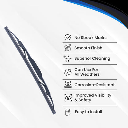 Wiper Blade, 9 mm U Hook, 330 mm/13 inches, Passenger & Driver Side -WIPB-UNIV-UH13