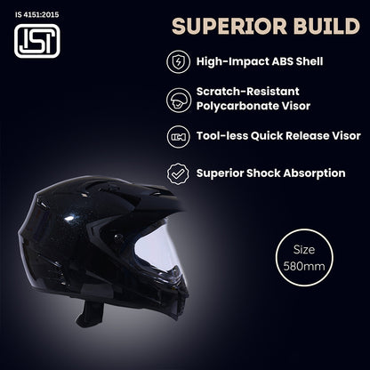 METEOR Full Face Helmet-Gloss Black