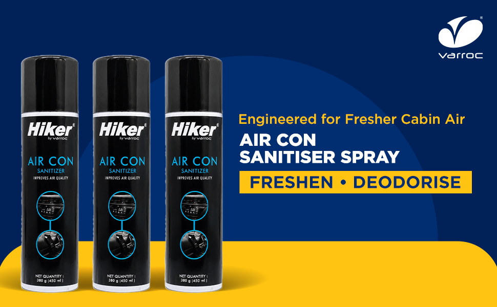 Hiker by Varroc Car Air Con Sanitiser -  Pack of 3 -CARC-UNIV-ACSN
