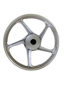 Varroc  Alloy Wheel 1.6X18 5 Spoke Fr Spln Slvr Hero- ALOY-SPLD-AAHFS