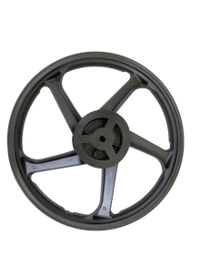 Varroc  Alloy Wheel 1.6X18 5 Spoke Rr Spln Blk Hero- ALOY-SPLD-AAHRB