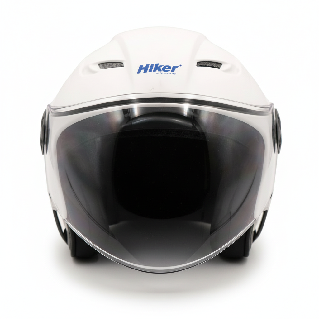 Hiker Nebula Natural White Half Face Helmet