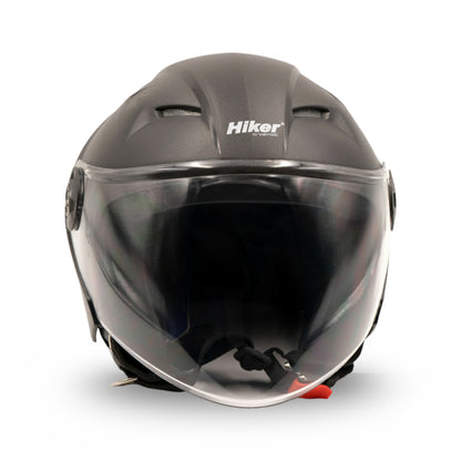 Hiker Nebula Natural Black Half Face Helmet