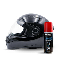 Hiker Orion Natural Black Full Face Helmet with Helmet Cleaner & Sanitizer Combo - HLMT-NBLK-ORION1 & CARC-UNIV-HCLN