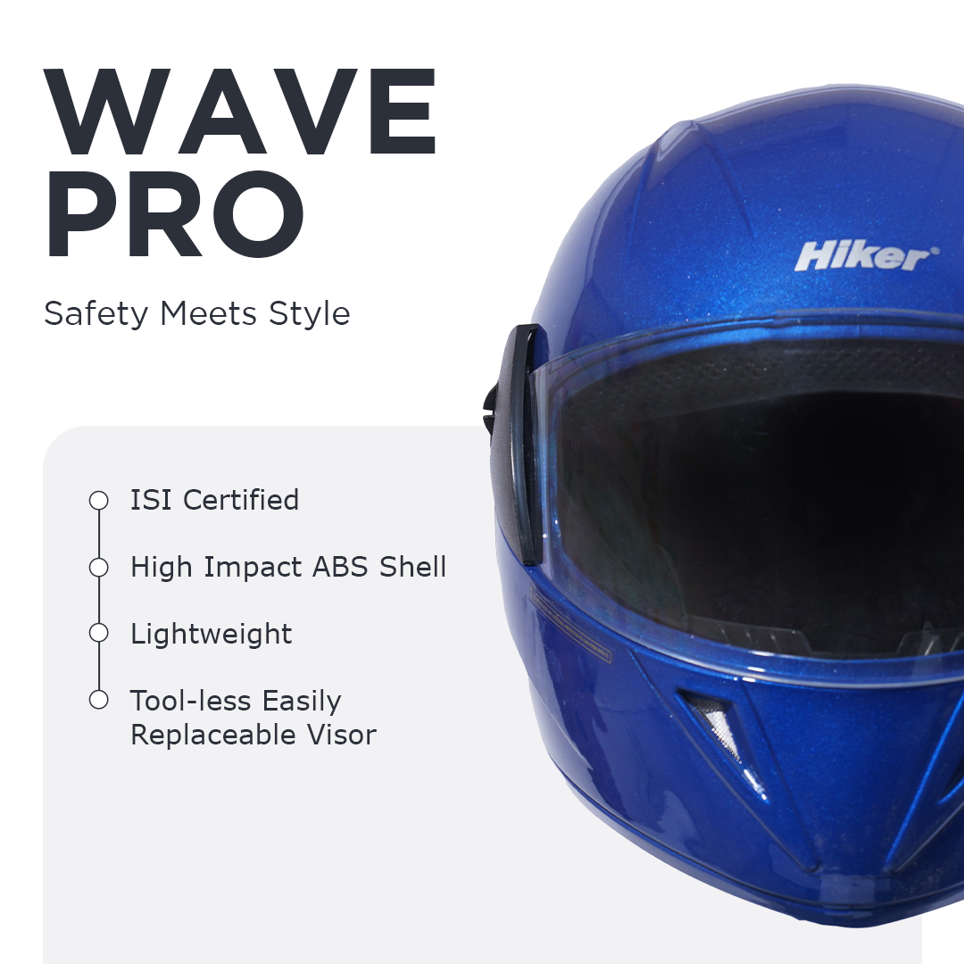 WAVE PRO Full Face Helmet -Gloss Blue