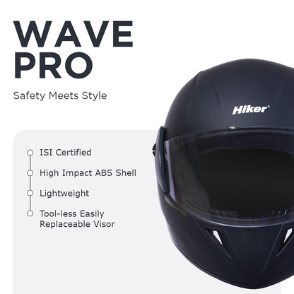 WAVE PRO Full Face Helmet -Matt Black