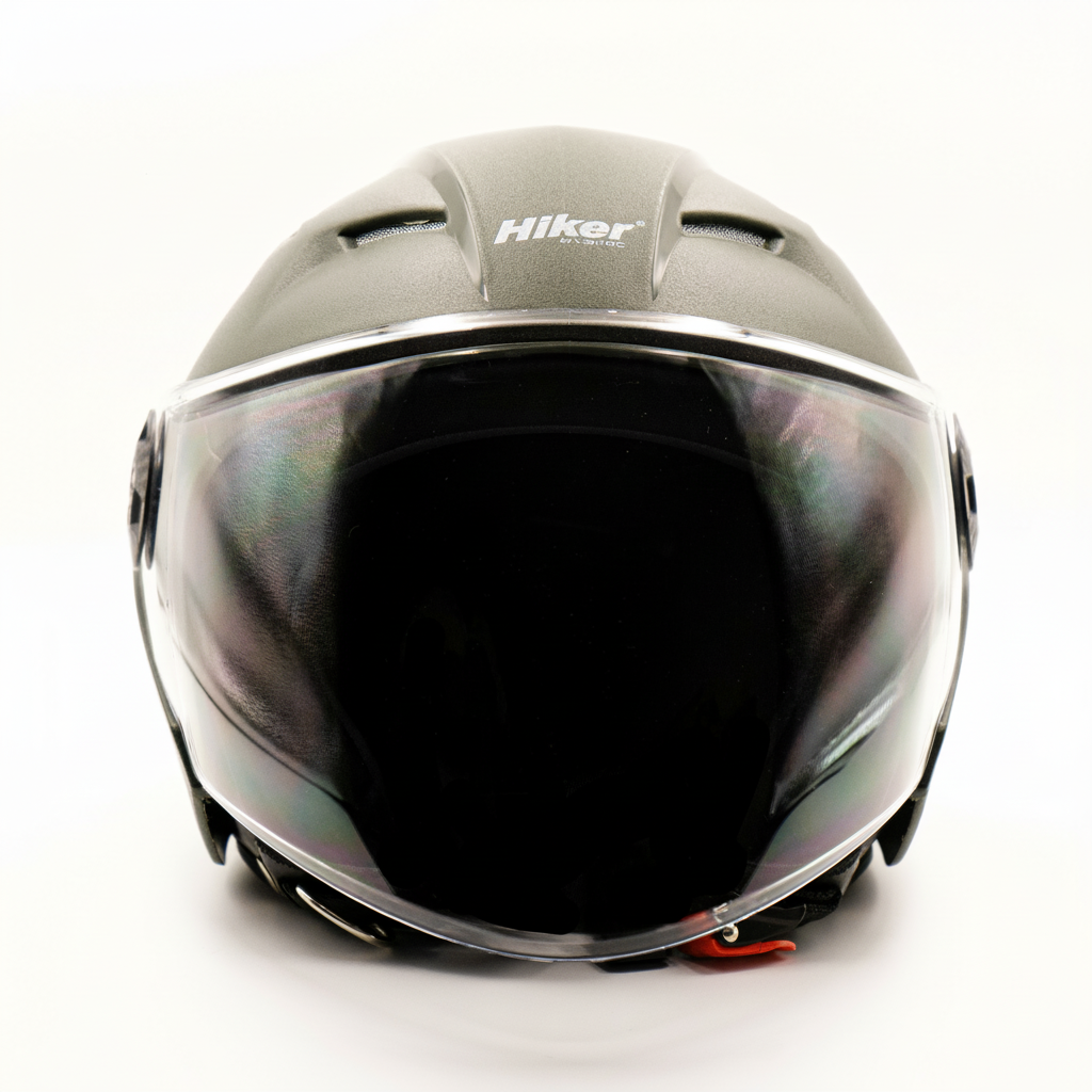 Hiker   Nebula Natural Military Green Half Face Helmet